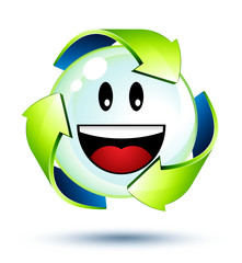 Symbole recyclage smiley