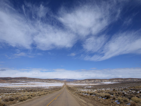 Einsame Stra&szlig;e in Colorado