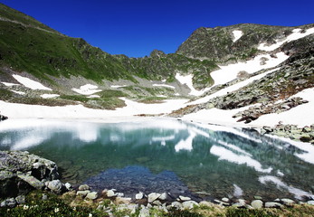 Fototapeta na wymiar High mountain lake