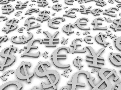Black and white financial symbols background