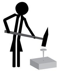 woman working with hammer