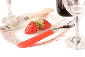 The bottle of old red wine