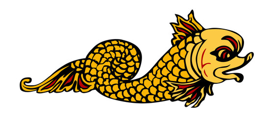 illustration of mythological fish