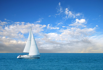 modern sail boat - 17507240