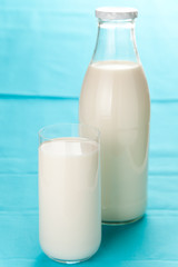 Fresh glass of milk isolated over white