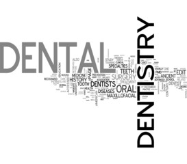 Dentistry related words collage