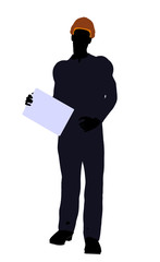 Male Construction Worker Illustration Silhouette