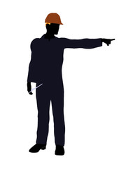 Male Construction Worker Illustration Silhouette
