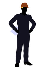 Male Construction Worker Illustration Silhouette