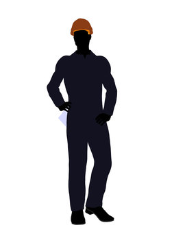 Male Construction Worker Illustration Silhouette