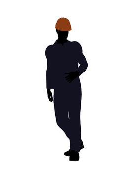 Male Construction Worker Illustration Silhouette