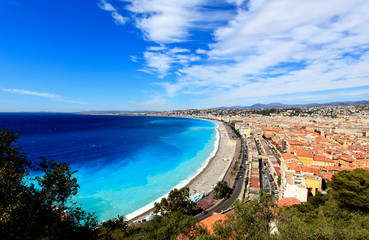 vue aérienne de la plage de Nice
