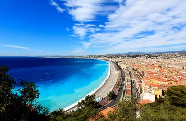 Papier Peint photo Lavable Nice vue aérienne de la plage de Nice