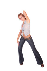 Beautiful fashion woman dancing