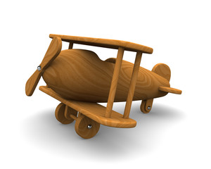 Wooden biplane toy