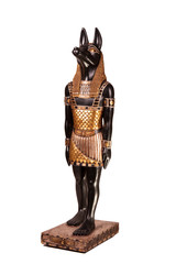 Carved statue of ancient Egyptian god Anubis