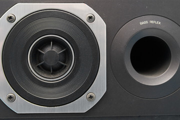 Close up of a tweeter speaker