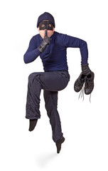 thief and walk on tiptoe