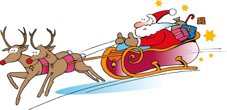 Santa Claus on a sledge