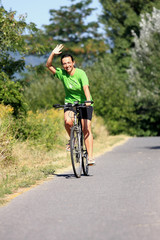 Fototapeta premium Girl with a bike