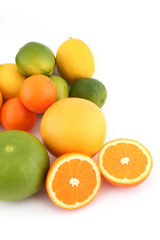 Citrus fruits - oranges, limes, grapefruits, lemon and tangerine