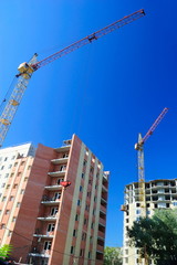 Building of the modern brick house