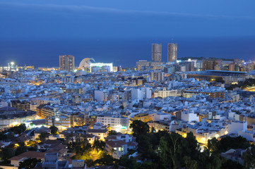 Santa Cruz de Tenerife at dusk. Canary Islands, Spain