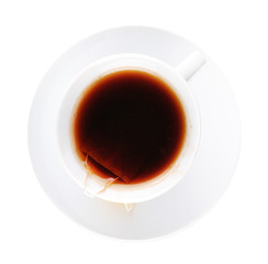 Black tea isolated on white background