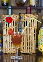 cocktail and fruits