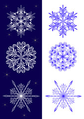 Set of snowflakes.