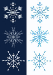 Fototapeta na wymiar Set of snowflakes.