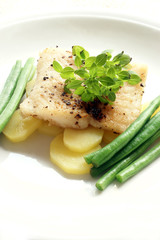 river cobbler fillet with potato and vegetable