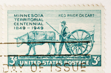 Vintage Postage Stamp Minnesota Territorial Centennial