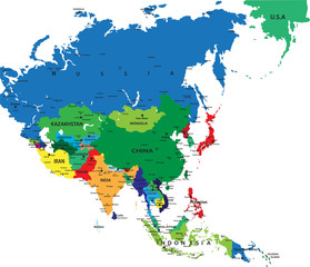 Political map of Asia