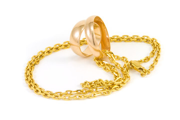 Golden wedding rings