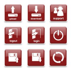 9 Vektor Buttons - dark red