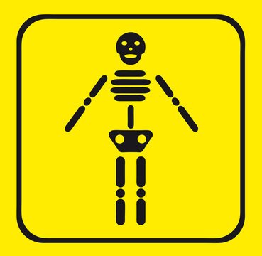simbolo scheletro giallo