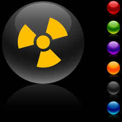 Radiation glossy icon. Vector illustration