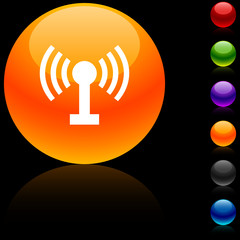 Radio  glossy icon. Vector illustration