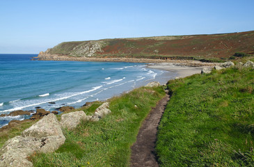 Cornwall coast path to Gwynver beach.