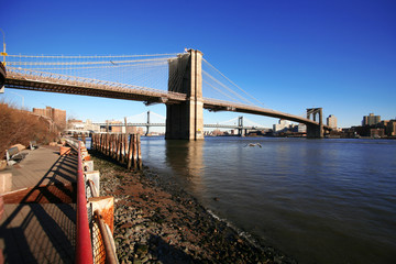 classical NY - Brooklyn bridge, view to Brooklyn from Manhattan