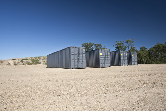 Shipping containers on a mining site