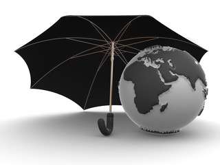 Earth with umbrella