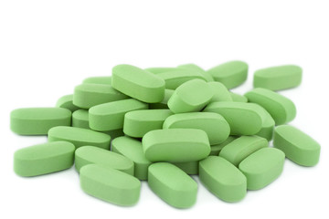 Pile of green pills