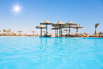 Swimming pool in popular resort. Egypt, Hurgada.