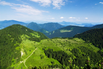 Viewpoint on the hill - summer mountain countryside