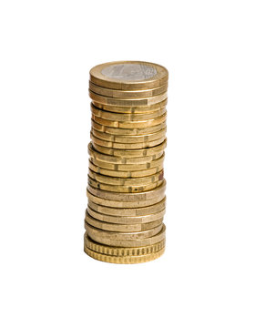 Tower from euro coins