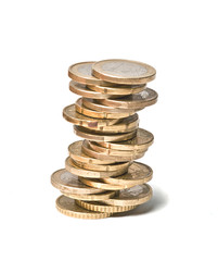 Tower from euro coins