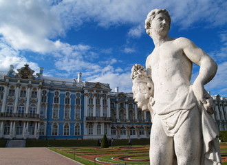 Sculpture in front of the Catherine Palace, Petersburg, Russia