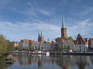 Am Fluss Trave in Lübeck, Deutschland